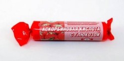 Аскорбиновая кислота + глюкоза, табл. жев. 3 г №10 Гленвитол клубника крутка