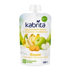 Пюре Kabrita фруктовое с козьими сливками банан печенье яблочное пюре 100 г