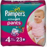 Подгузники-трусики для девочек, Pampers (Памперс) 9-14 кг №23 актив герл макси